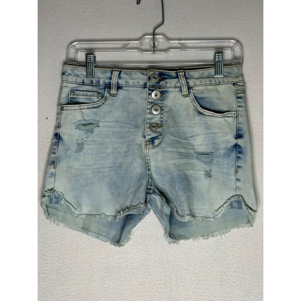 No Boundaries Blue High Rise Cutoff Denim Shorts Womens Size 7